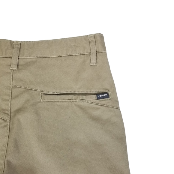 Volcom Mens Frickin Modern Stretch Khaki Tan Chino Shorts Size 28 - Picture 3 of 5